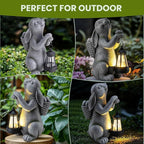 Solar Rabbit Garden Statue Light, Outdoor Decor