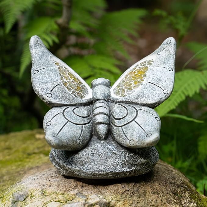 Solar Butterfly Statue Light, Yard Decor