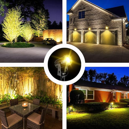 T-SUN Solar Spotlights Outdoor Waterproof, 2-in-1 Solar Landscape Spotlights LED Garden Spot Lights for Yard Tree Garden Pond Pool Area (Warm White)