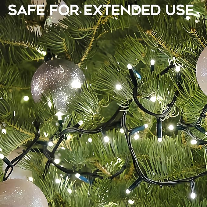 Battery Operated Christmas Lights, 20FT 200 Micro LEDs Fairy Lights with 8 Modes and Timer, Green Copper Wire for Indoor Outdoor Christmas Tree Wreath Garland Garden Party,Cool White