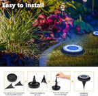 2-Pack Blue In-Ground Solar Lights, Flat LED Garden