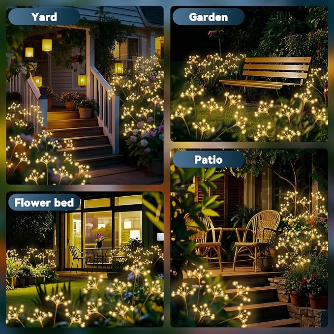 4-Pack Solar Pathway Lights, Waterproof LED Garden Lights