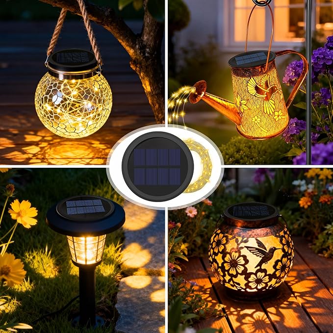 Garden Solar Porch Lanterns, Decorative Waterproof LED