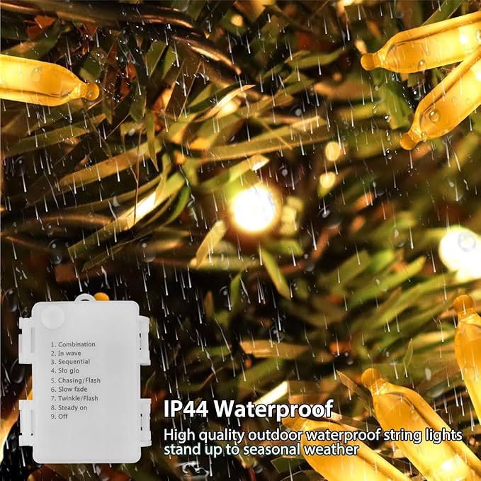 Christmas String Lights, 33ft 100 LED Waterproof Twinkle Lights
