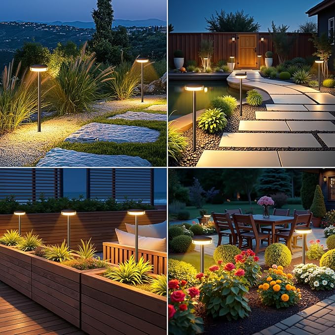 Solar Garden Path Lights 6-Pack, Waterproof