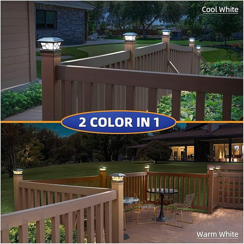 12-Pack Black Deck Post Cap Lights, Solar LED