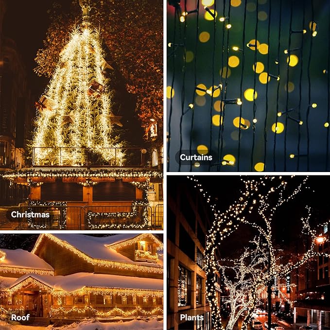 Christmas Backyard String Lights, 33ft 100 LED Waterproof