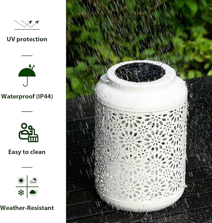 Flower Solar Lanterns, Waterproof LED Patio Lights