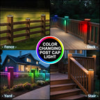 6-Pack RGB Patio Post Cap Lights, Solar LED