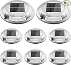 Solar Deck Lights 8-Pack, Waterproof LED