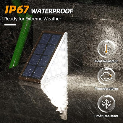 NIORSUN Solar Step Lights for Outside, Stair Light Outdoor Waterproof IP67 Auto On Off,Cool White Light,Solar Lights for Steps,Stair,Patio,Yard,Porch,Front Door,Sidewalk,Deck Decor,Brown,6 Pack