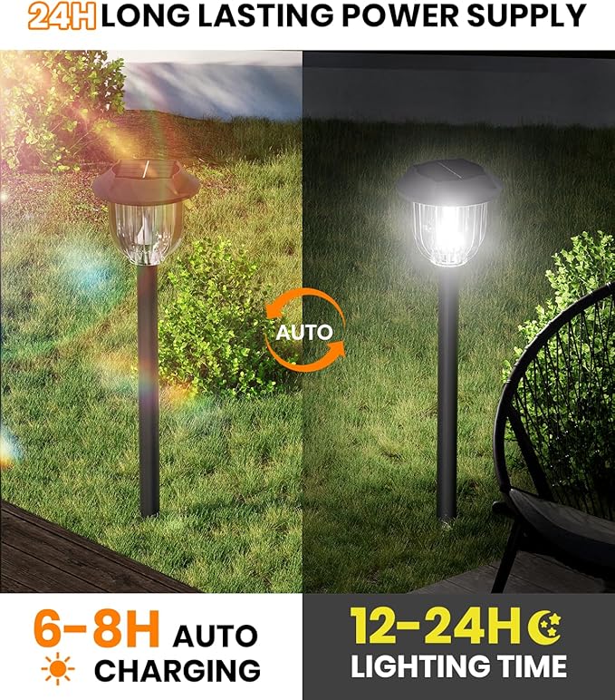 Solar Yard Path Lights 10-Pack, IP65 Waterproof