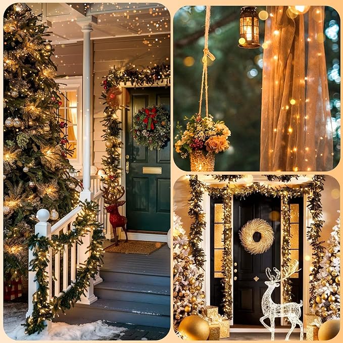 4 Pack 33FT 100 LED Fairy Lights Battery Operated with Timer & Remote, Waterproof Twinkle Lights Indoor Outdoor, 8 Modes Fairy String Lights for Bedroom Classroom DIY Wedding Decorations,Warm White