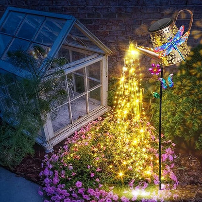Solar Watering Can with Lights Outdoor Garden, 41in Large Dragonfly Garden Stake Lights, Waterproof Decoration for Yard Lawn Pathway, Gifts for Mom Grandma Women Birthday Gardening Gift