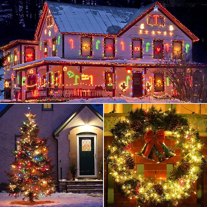 Christmas String Lights, 33ft 100 LED Waterproof Twinkle Lights