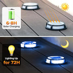 12-Pack Solar Dock Lights, Blue Waterproof LED