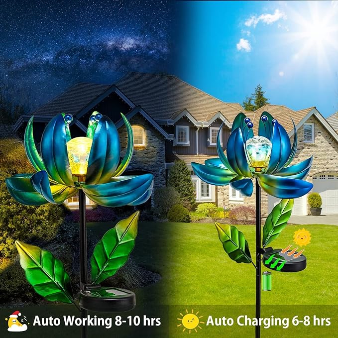 Solar Pathway Lights, Waterproof LED Garden Lights