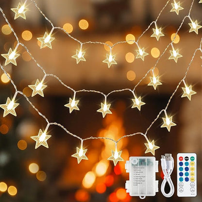 Christmas String Lights, 4ft 50 LED Waterproof Twinkle Lights