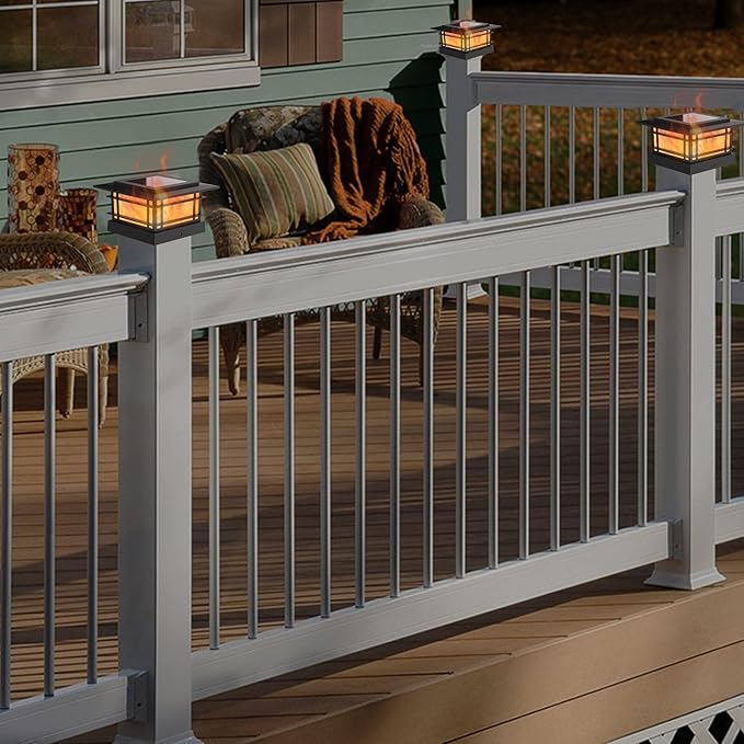 4-Pack Fence Post Cap Lights, Solar LED