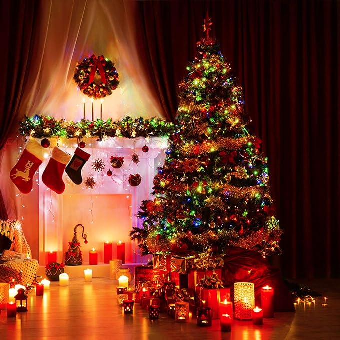 100 LED Christmas Twinkle Lights, 33ft Waterproof for Patio