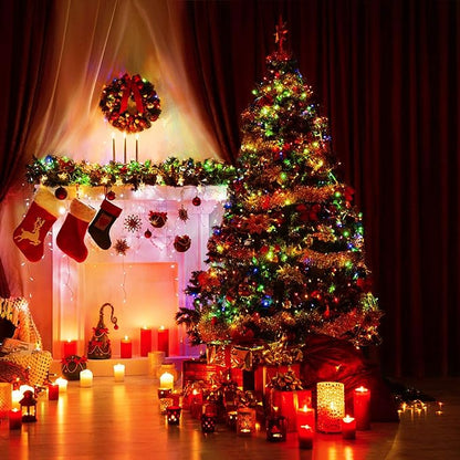 Christmas Lights 33ft 100 LED Battery String Lights with Timer Memory Function USB or Battery Powered Waterproof String Lights for Indoor Outdoor Decoration