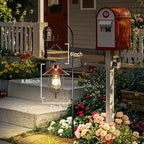Metal Courtyard Solar Lanterns for Patio, Waterproof LED