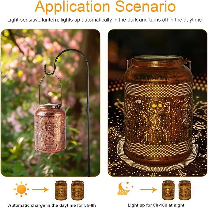 Chrismas Gifts,Solar Chrismas Decorations Outdoor Lantern, Solar Lights Outdoor Waterproof LED Decorative Garden for Lawn, Landscape, Patio, Porch Hanging Lantern for Women, Ladies, Mom, Grandma