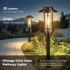 6-Pack Warm White Solar Path Lights, Outdoor Yard LED