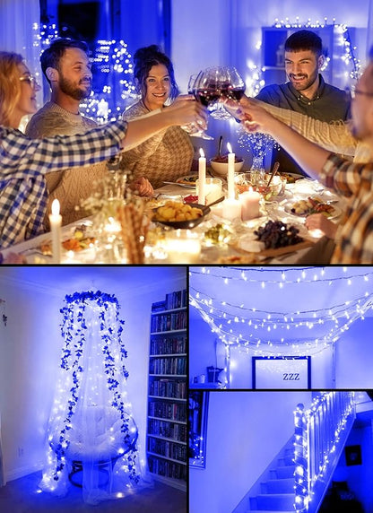 8ft Christmas LED String Lights, Waterproof Timer Lights