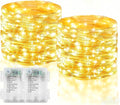 2-Pack 66ft Christmas LED String Lights, Waterproof Timer Lights