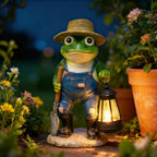 11" Solar Frog Garden Statue Light, Outdoor Decor