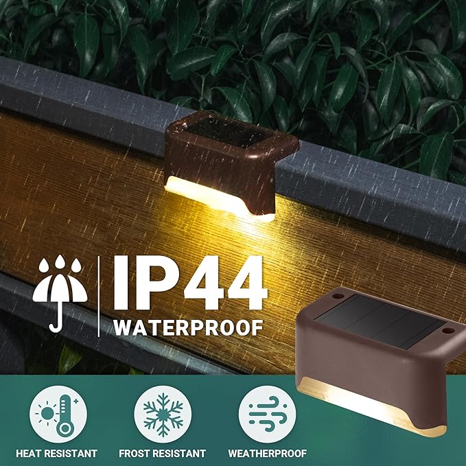 Solar Step Lights 16-Pack, Waterproof Patio