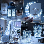 10-Pack 10ft Christmas LED String Lights, Waterproof Timer Lights
