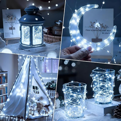 Christmas Fairy Lights 6-Pack, 2ft 50 LED Battery Twinkle Lights