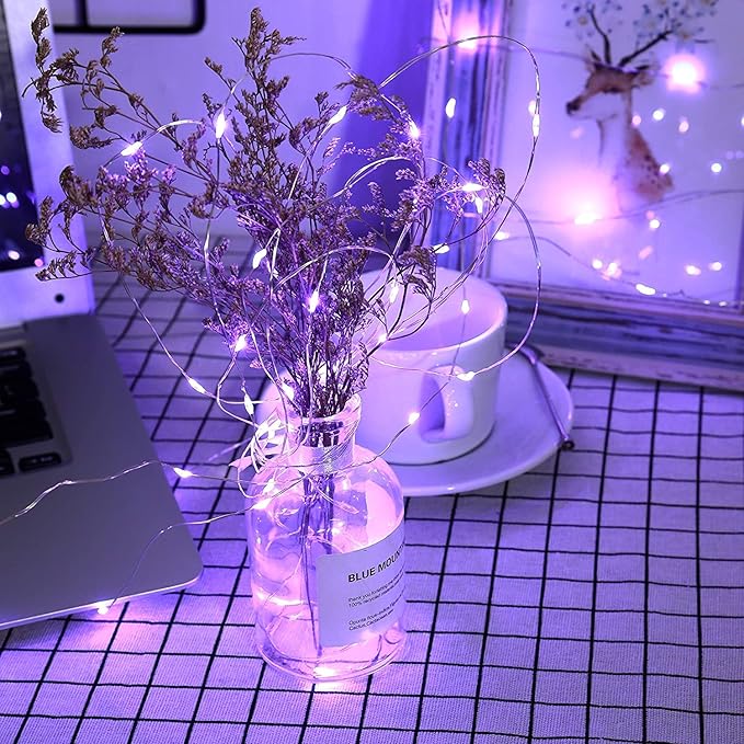2-Pack 66ft Christmas LED String Lights, Waterproof Timer Lights