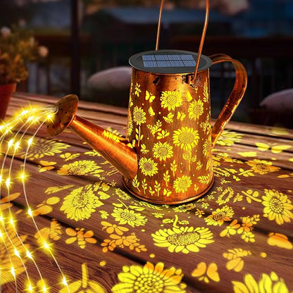Solar Watering Can Lights, Sunflower Gifts for Women Mom Grandma Birthday, Large Hanging Solar Lantern Waterproof Outdoor Garden Decorations for Yard Porch Landscape Patio Pathway