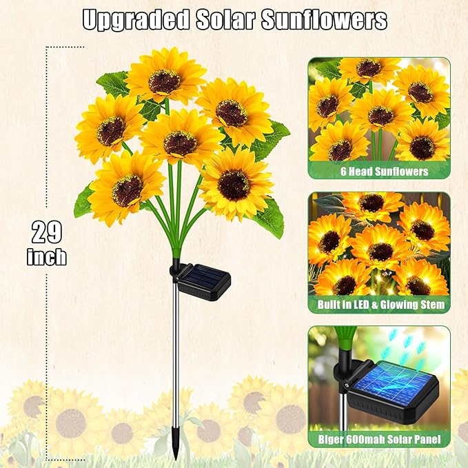 Solar Driveway Path Lights 6-Pack, Waterproof