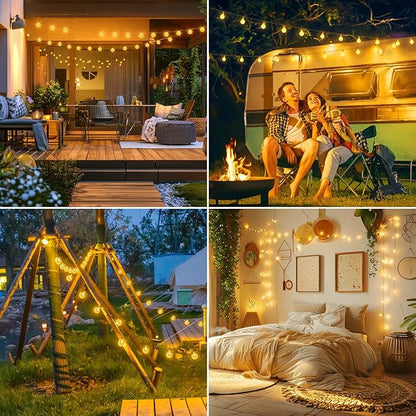 Warm White Porch String Lights, 17ft Weatherproof LED