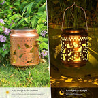 Cat Solar Hanging Lanterns, Metal Outdoor Decor
