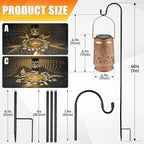 2-Pack Decorative Hummingbird Solar Lanterns for Backyard, Waterproof LED