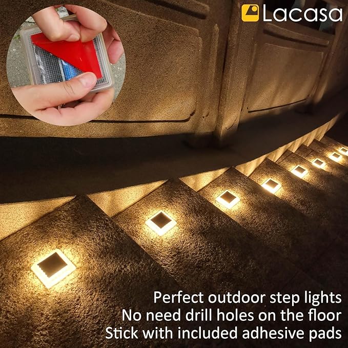 8-Pack Warm White Solar Path Lights, Outdoor Walkway LED