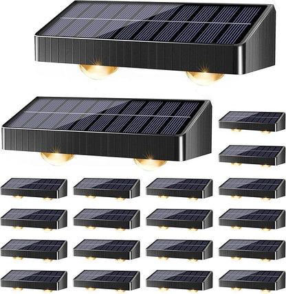Brizled Solar Fence Lights, 20 Pack 3 Colors 6 Modes 250ml Outdoor Fence Solar Lights, IP65 Waterproof Outdoor Wall Light Landscape Lighting for Backyard Garden Patio Deck Railing Poolside