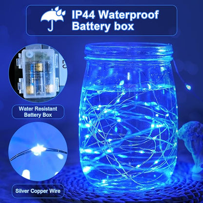 2-Pack 132ft Christmas LED String Lights, Waterproof Timer Lights