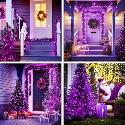 Christmas Porch String Lights 4-Pack, 1ft 50 LED Waterproof