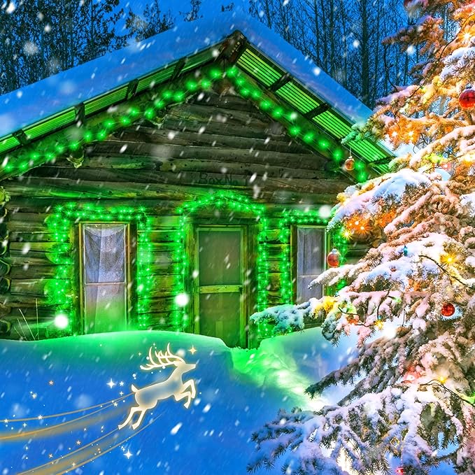 Christmas Patio String Lights 8-Pack, 50 LED Waterproof