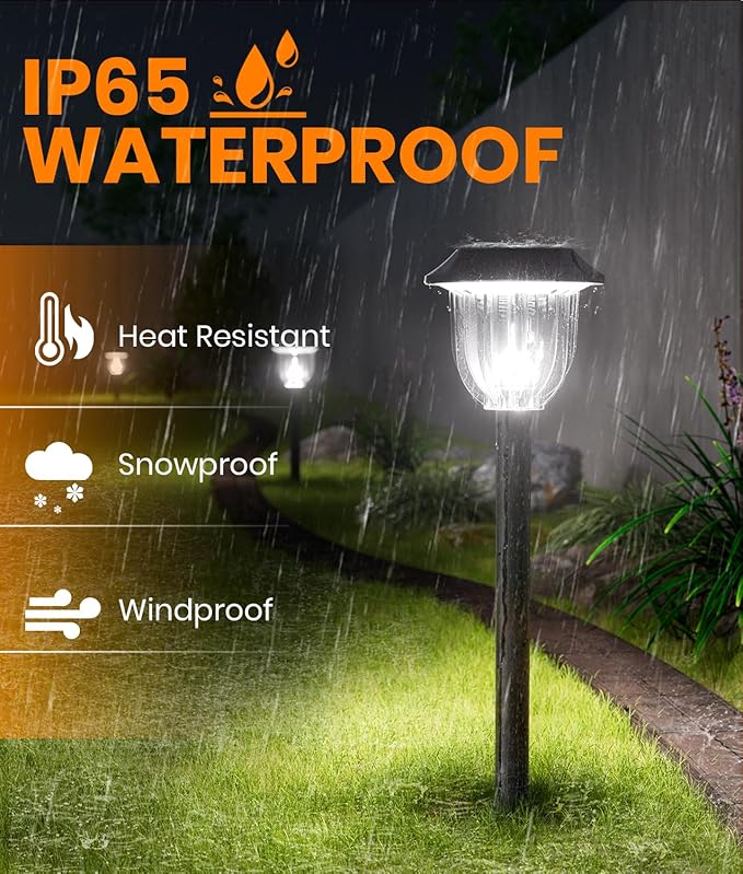 Solar Yard Path Lights 10-Pack, IP65 Waterproof