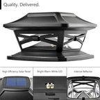Solar Post Cap Lights 4-Pack, Waterproof LED