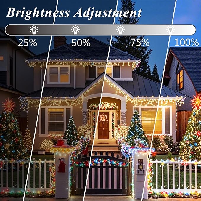 Color Changing Christmas Lights with Remote, 2 Pack Total 66.6 FT 200 LED Battery Powered String Lights Classroom Decoration, 34 Colors Outdoor Fairy Lights for Bedroom Dorm Yard Tree Party Decor