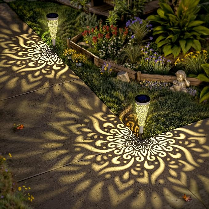 6-Pack Solar Pathway Lights, Waterproof LED Yard Lights