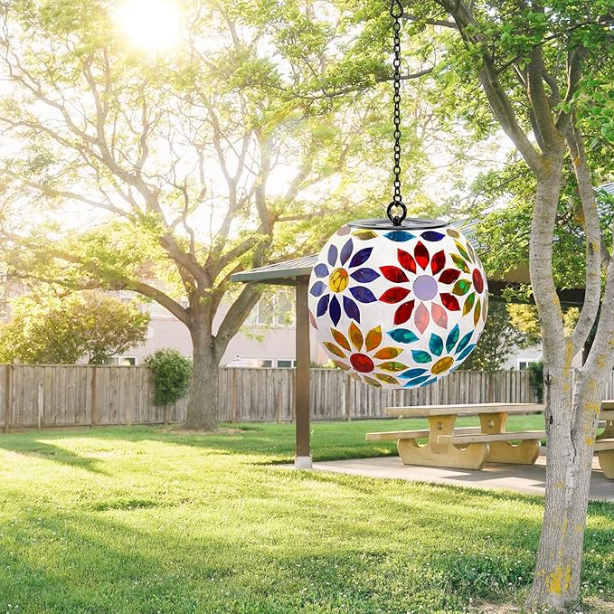 Flower Solar Lanterns, Waterproof LED Patio Lights